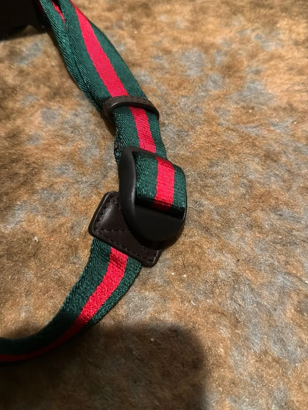 Gucci Brown-Beige GG Canvas Belt Bag with Signature Web Strap